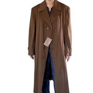 NWT Loro Piana Storm System Rain & Wind Protection Brown Cashmere Trench Coat 46
